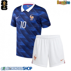 Maglie da calcio Francia Kylian Mbappe #10 Prima Maglia Bambino Mondiali 2026  Manica Corta (+ Pantaloni corti)